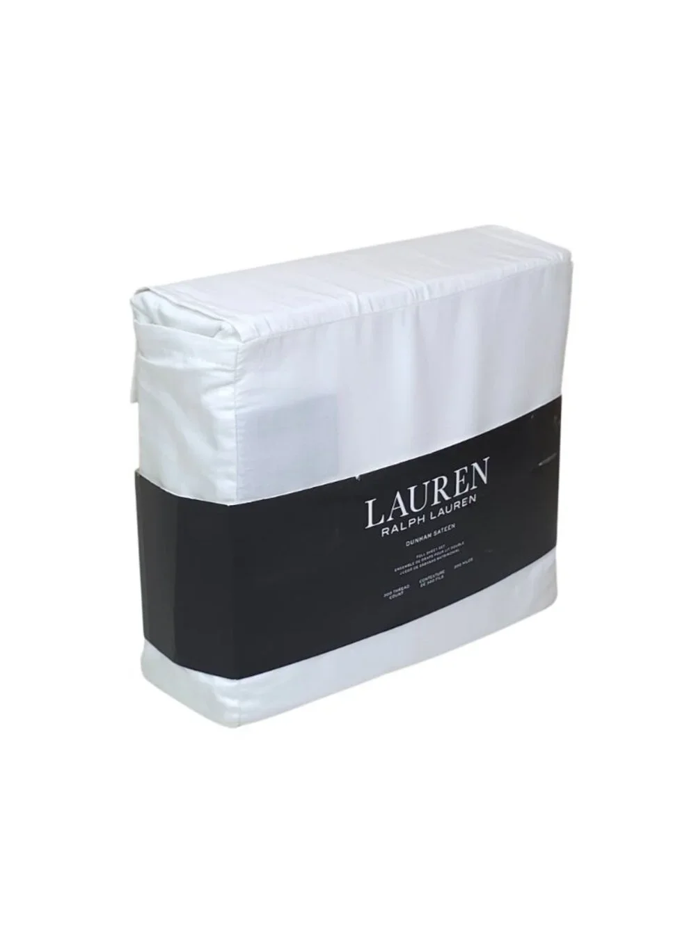 Lauren Ralph Lauren Dunham Sateen Full Sheet Set White 300 Thread Count Cotton